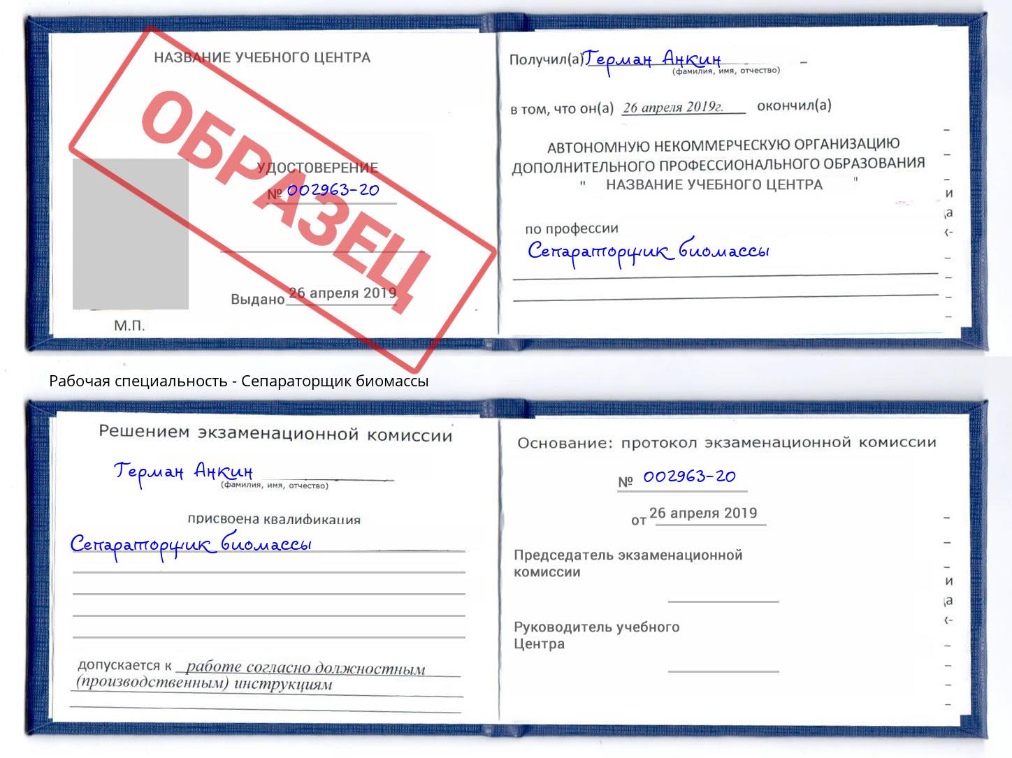 Сепараторщик биомассы Лобня