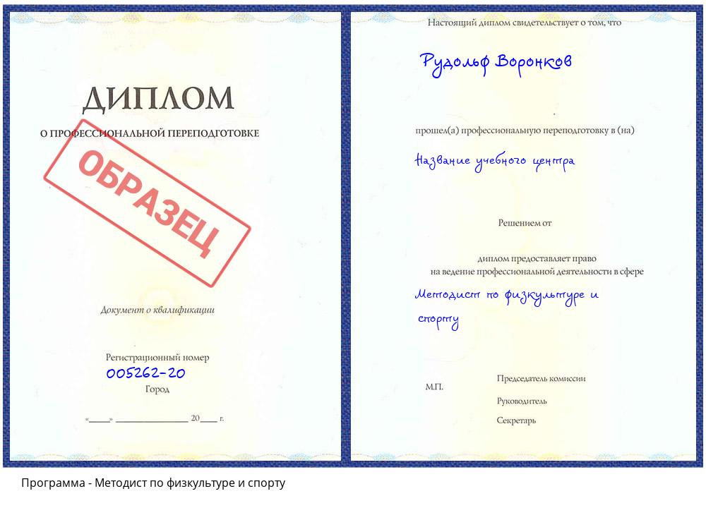 Методист по физкультуре и спорту Лобня