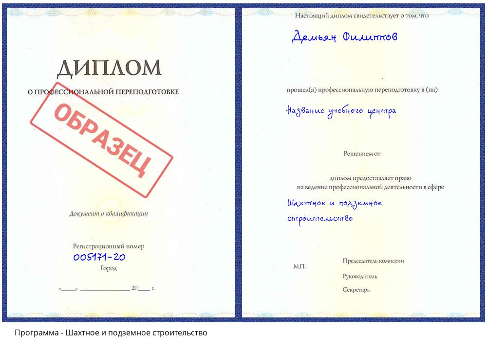 Шахтное и подземное строительство Лобня